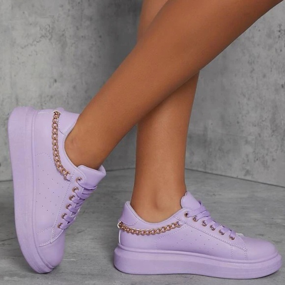 Purple Sneaker With Chain Attachment - Picture 4 of 4